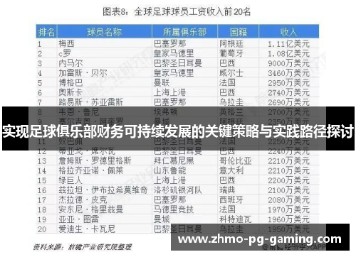 实现足球俱乐部财务可持续发展的关键策略与实践路径探讨